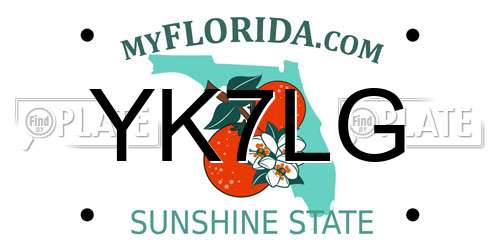 YK7LG Florida License Plate