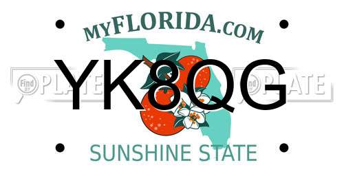 YK8QG Florida License Plate