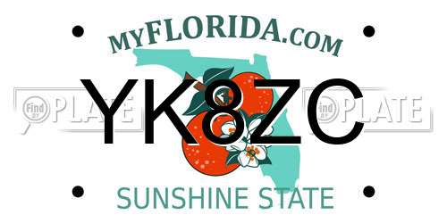 YK8ZC Florida License Plate