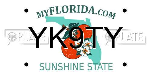 YK9TY Florida License Plate