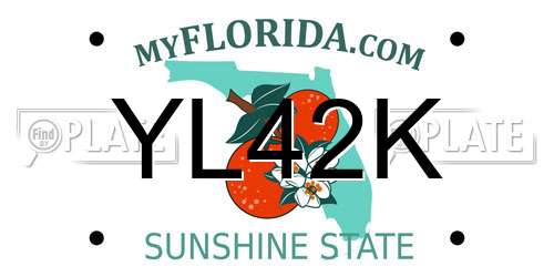 YL42K Florida License Plate