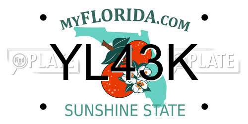 YL43K Florida License Plate