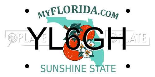YL6GH Florida License Plate
