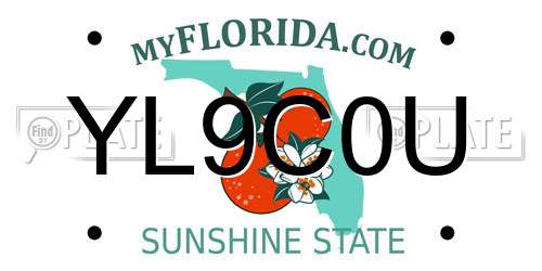YL9C0U Florida License Plate