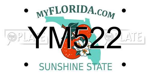 YM522 Florida License Plate