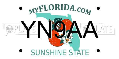YN9AA Florida License Plate