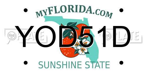 YOD51D Florida License Plate
