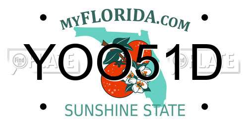 YOO51D Florida License Plate