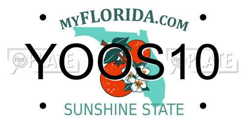 YOOS10 Florida License Plate
