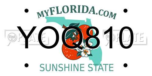 YOQ810 Florida License Plate