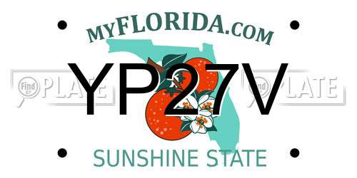YP27V Florida License Plate