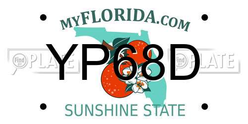 YP68D Florida License Plate