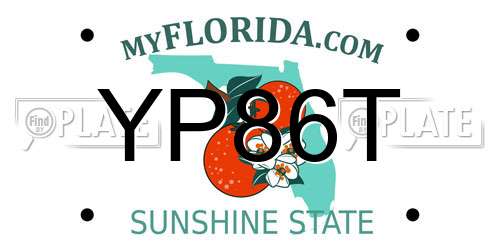 YP86T Florida License Plate