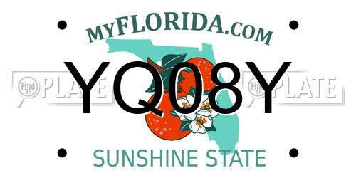 YQ08Y Florida License Plate