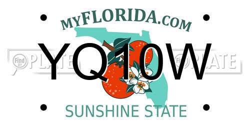 YQ10W Florida License Plate