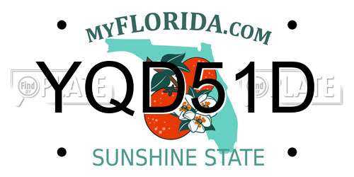 YQD51D Florida License Plate
