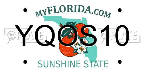 YQOS10 Florida License Plate