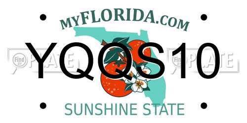 YQQS10 Florida License Plate