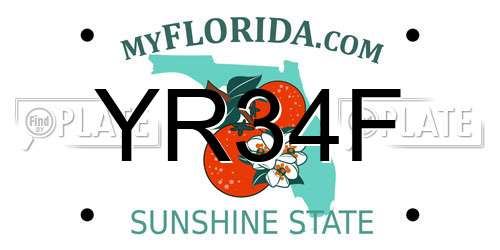 YR34F Florida License Plate