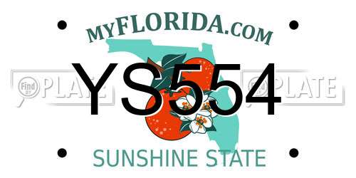 YS554 Florida License Plate