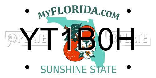 YT1B0H Florida License Plate