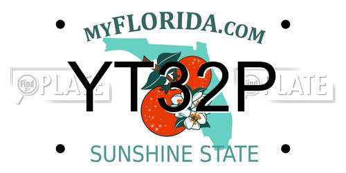 YT32P Florida License Plate