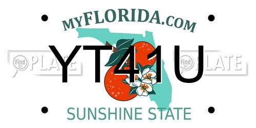 YT41U Florida License Plate