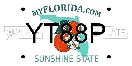 YT88P Florida License Plate