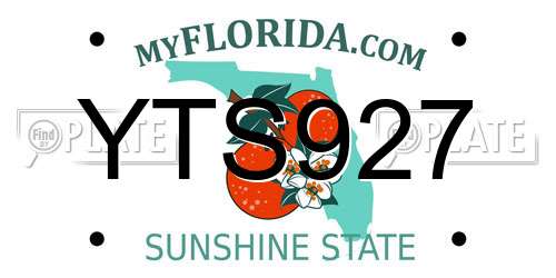 YTS927 Florida License Plate