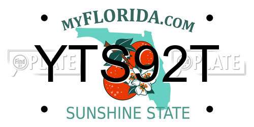 YTS92T Florida License Plate
