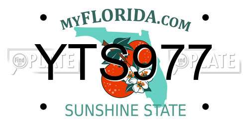 YTS977 Florida License Plate