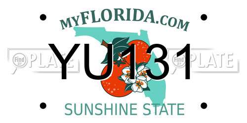 YU131 Florida License Plate