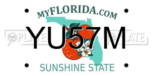 YU57M Florida License Plate