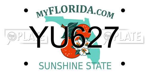 YU627 Florida License Plate