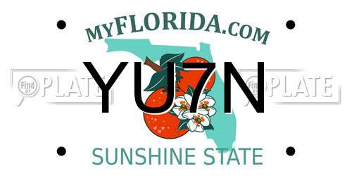 YU7N Florida License Plate