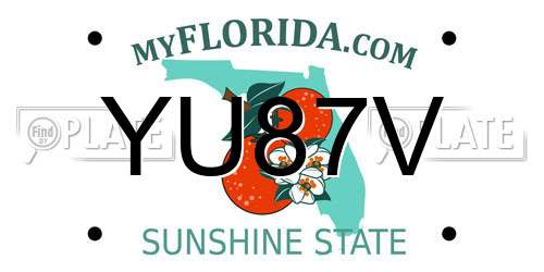 YU87V Florida License Plate