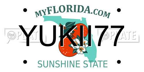 YUKII77 Florida License Plate
