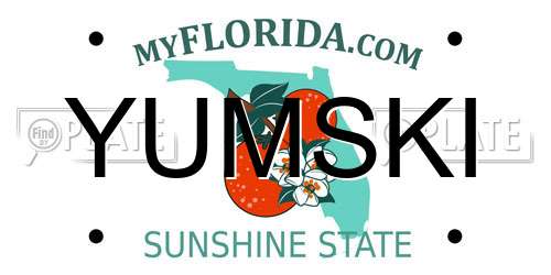 YUMSKI Florida License Plate