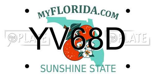 YV68D Florida License Plate