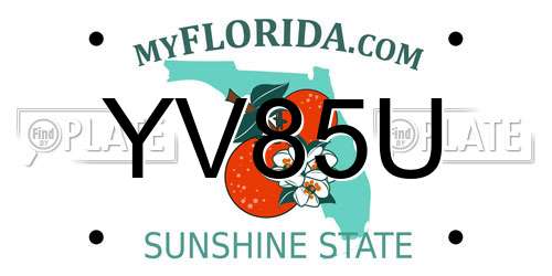 YV85U Florida License Plate