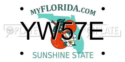 YW57E Florida License Plate