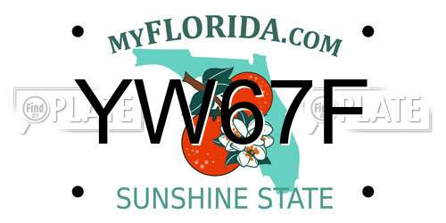YW67F Florida License Plate