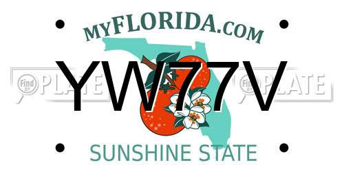YW77V Florida License Plate