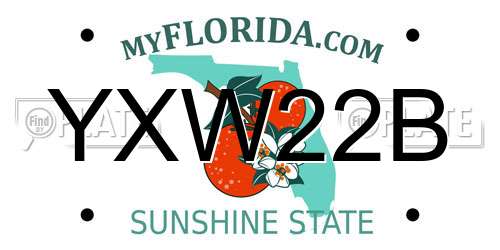 YXW22B Florida License Plate