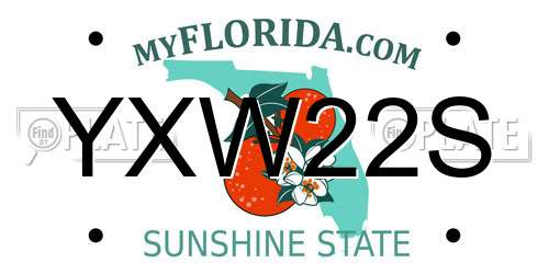 YXW22S Florida License Plate