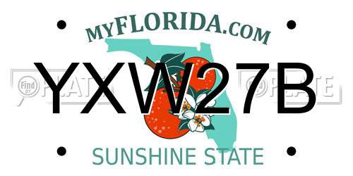 YXW27B Florida License Plate