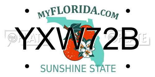 YXW72B Florida License Plate