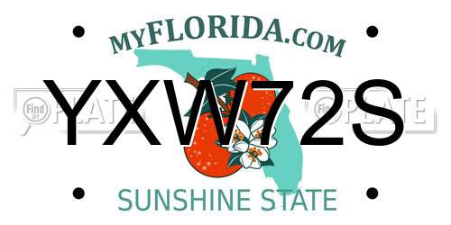 YXW72S Florida License Plate
