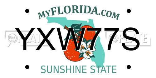 YXW77S Florida License Plate