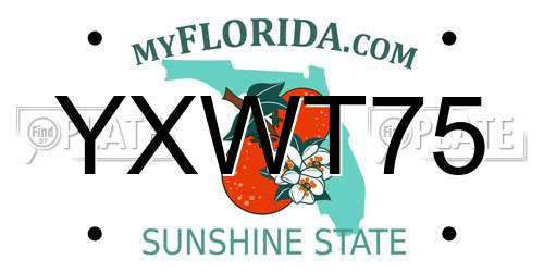 YXWT75 Florida License Plate
